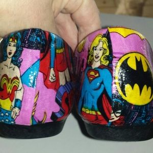GIRL POWER OOAK Women's Superhero Flats NIB 10